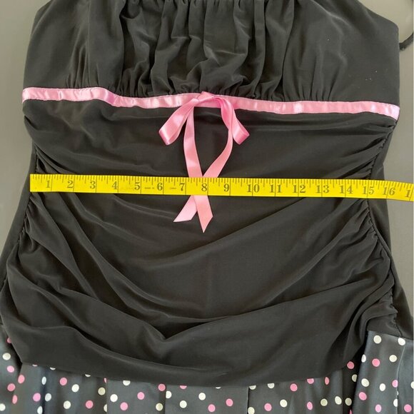 Vintage Y2K Taboo Women Dress Size 1X Polka Dot Bow Retro Coquette Pinup Party - Picture 11 of 12
